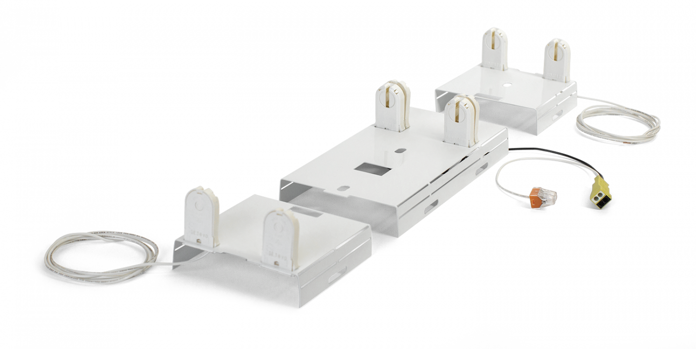 T8 LED Lamp Fixture Bracket Kits for DualEnd Powered Engineered